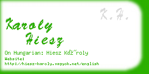 karoly hiesz business card